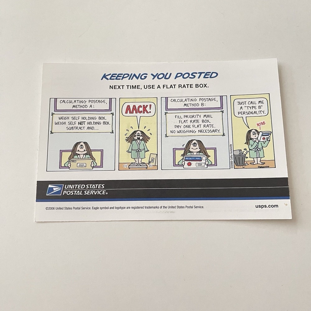 Vtg USPS Mail Post Office United States Postal Service Flat Rate Service 2006 Ad